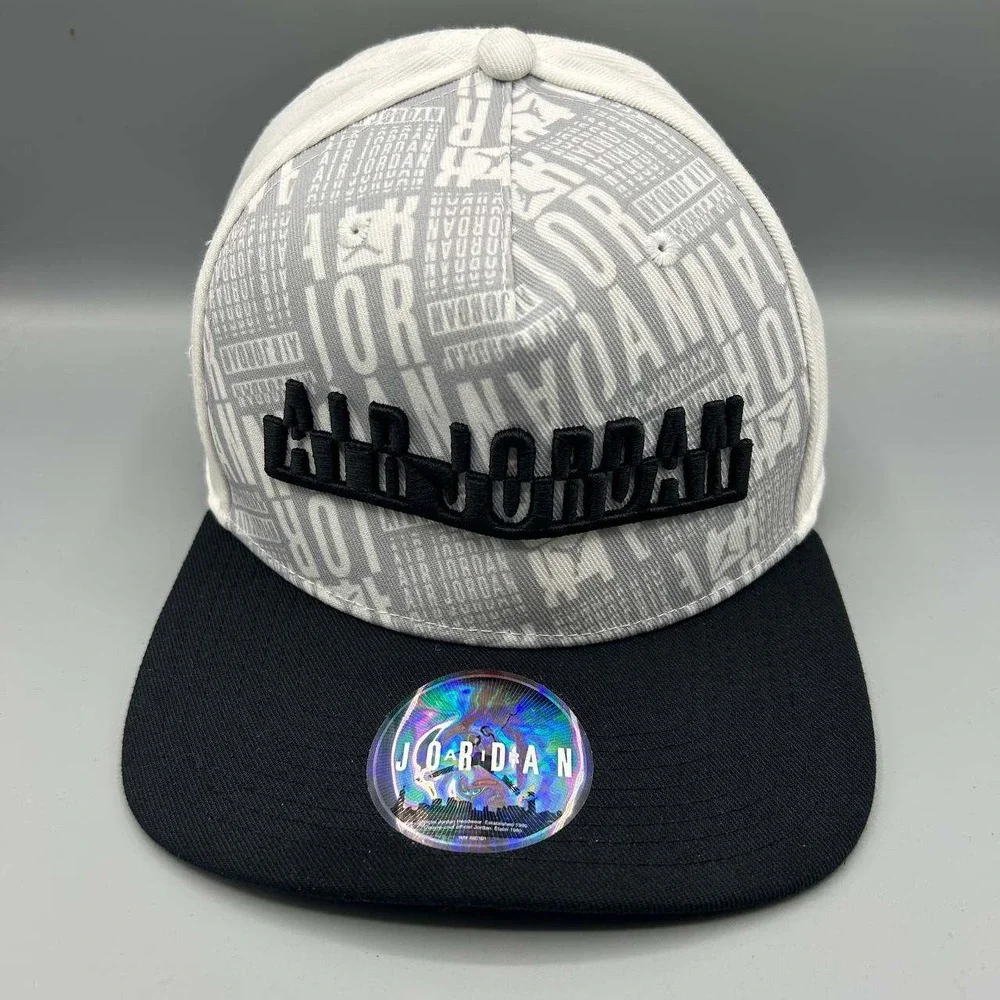 Air Jordan Hat Men White‎ Black Embroidered Logo Jumpman Snap Back Cap
